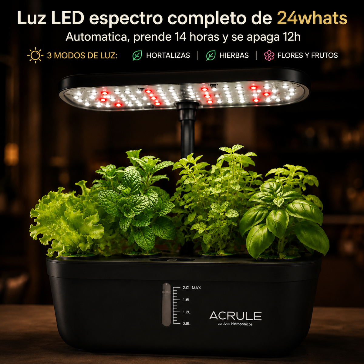 Mini Huerta Led Acrule 6 plantas