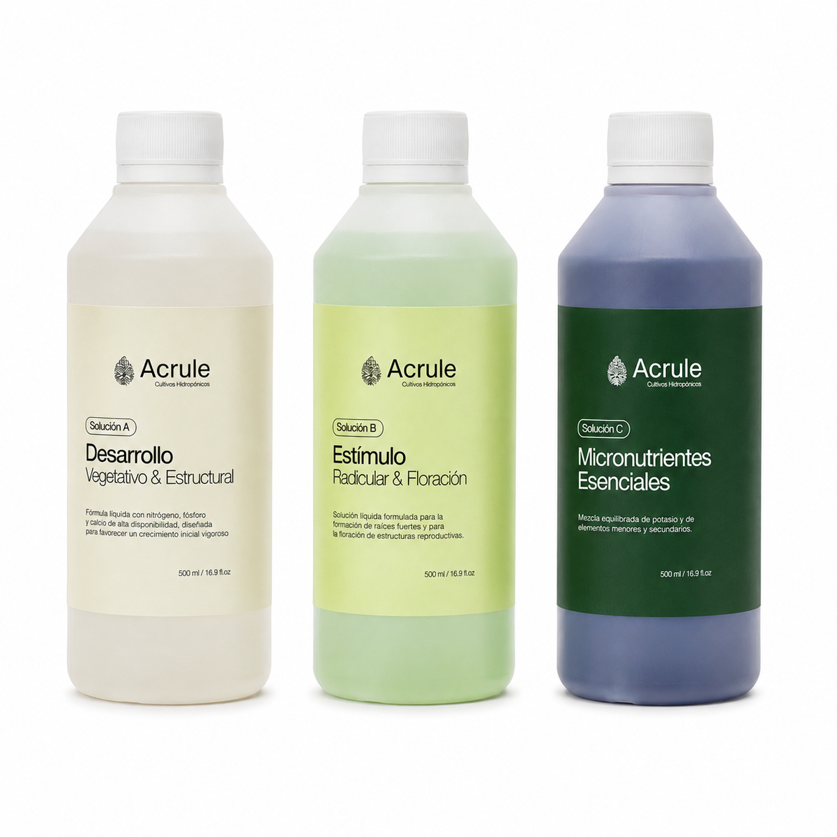 Nutrientes Acrule - Hidroponia A+B+C